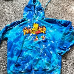 Jon Lauren Bart Simpson Thrasher tie dye hoodie size L